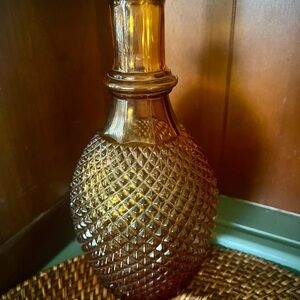 Amber Textured Glass Vase -